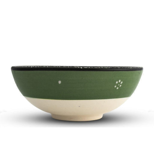 Handmade Ceramic Bowl Mexican Dark Green 12cm-1