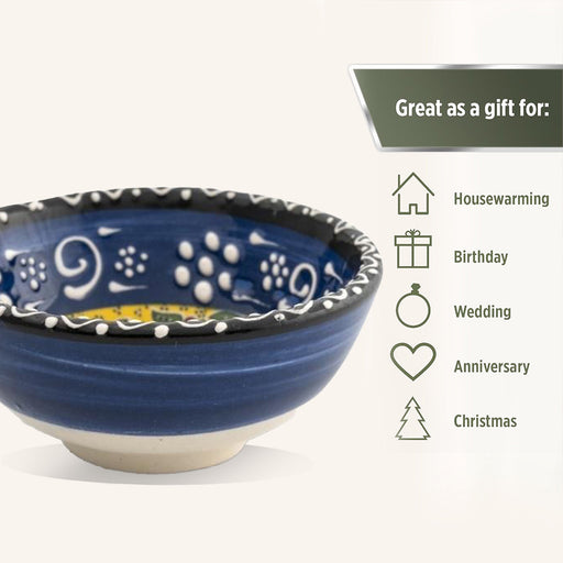 Handmade Ceramic Bowl Mexican Marine 12cm-1