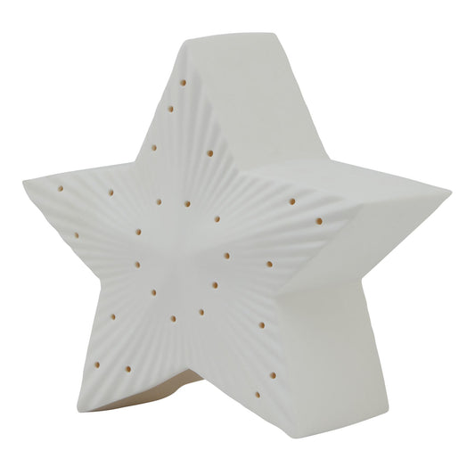 White Ceramic LED Christmas Star Ornament