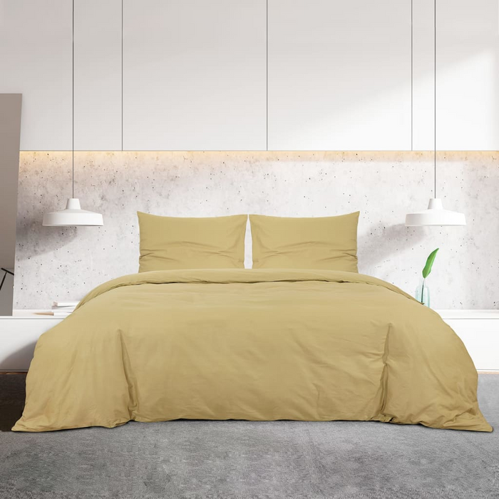 vidaXL Duvet Cover Set Taupe 135x200 cm Cotton