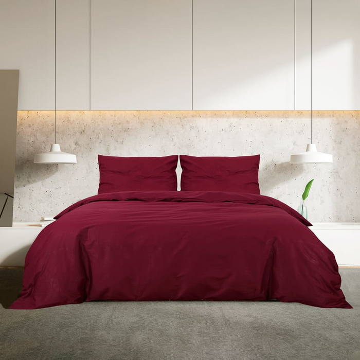 vidaXL Duvet Cover Set Bordeaux 140x200 cm Cotton