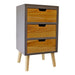 3 Drawer Chest In Grey Finish With Natural Drawers With Removable Legs - Kozeenest