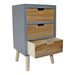 3 Drawer Chest In Grey Finish With Natural Drawers With Removable Legs - Kozeenest