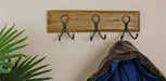 3 Piece Double Metal Hooks On Wooden Base - Kozeenest