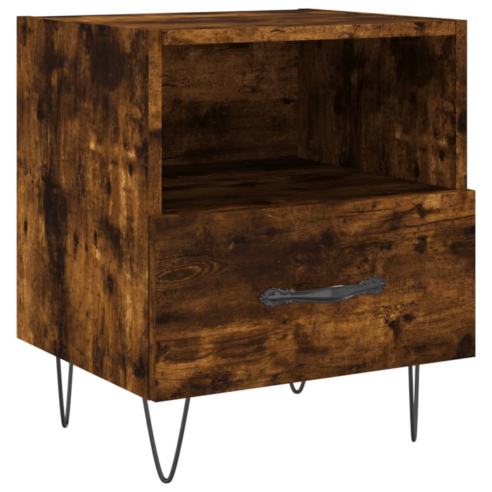 vidaXL Bedside Cabinet Smoked Oak 40x35x47.5 cm Engineered Wood