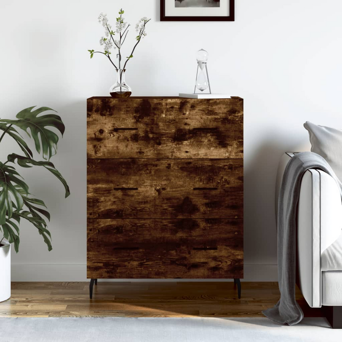 vidaXL Sideboard Smoked Oak 69.5x34x90 cm Engineered Wood