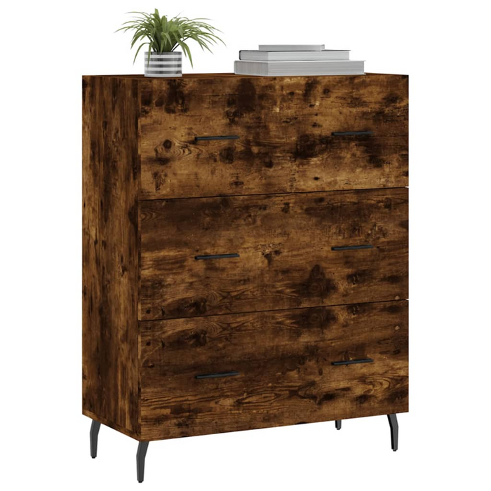 vidaXL Sideboard Smoked Oak 69.5x34x90 cm Engineered Wood