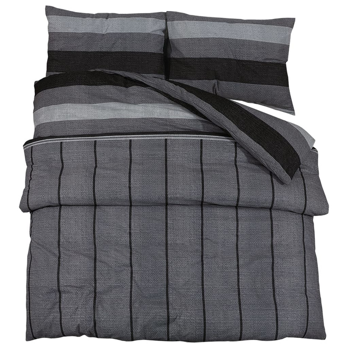 vidaXL Duvet Cover Set Dark Grey 140x200 cm Cotton