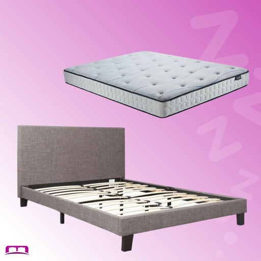 Double Package | Berlin Double Bed Grey & SleepSoul Air Mattress-0