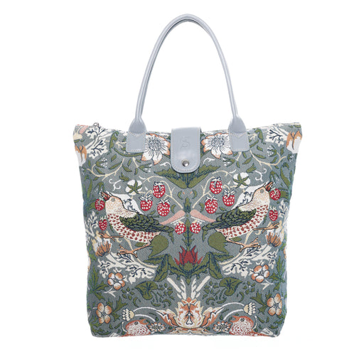 V&A Licensed Strawberry Thief Grey - Folding Bag-0