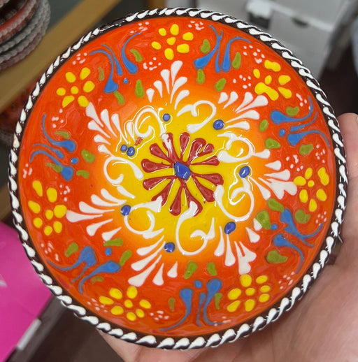 Handmade Ceramic Bowl Mexican Orange 12cm-0