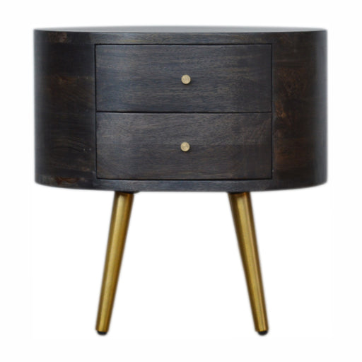 Ash Black Bedside with Brass Legs-0