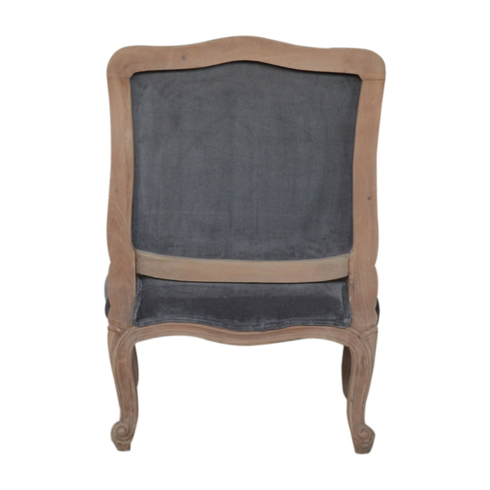 Grey Velvet French Style Chair-9