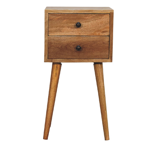 in3354 mini 2 drawer oak ish bedside