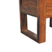 in3378 square honey finish bedside with u shape feet