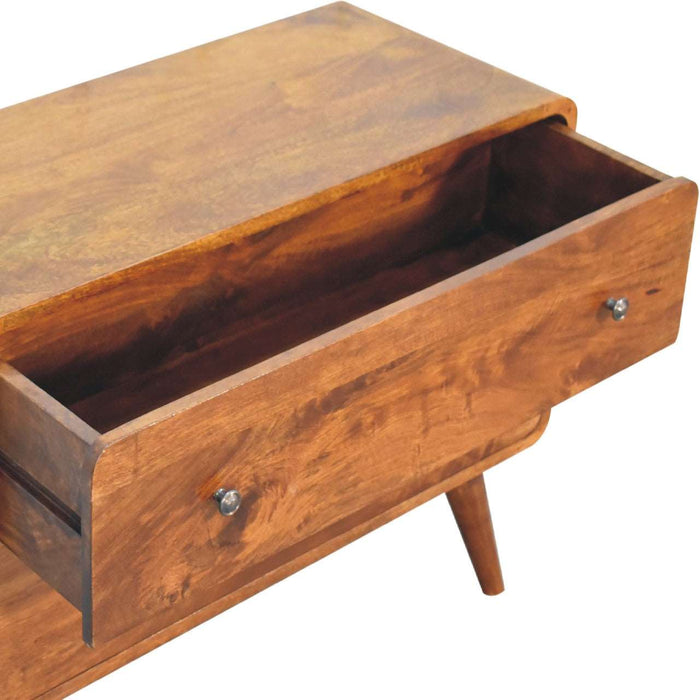 in3410 2 drawer curved chestnut chest