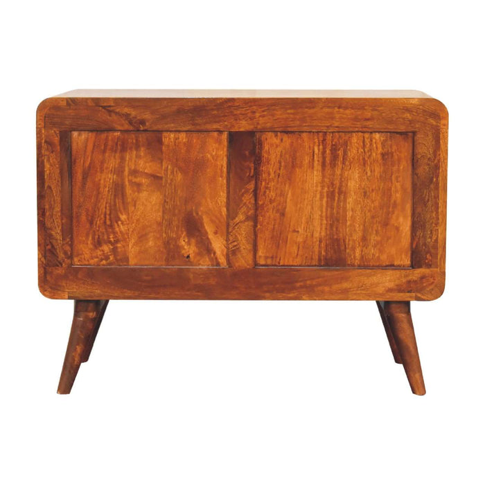 in3410 2 drawer curved chestnut chest