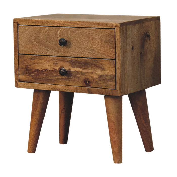 in3451 mini oak ish modern solid wood bedside