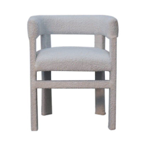 in3484 white boucle occassional chair