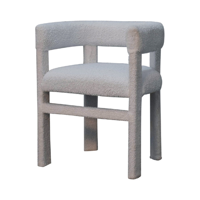 in3484 white boucle occassional chair