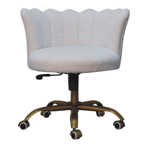 in3485 white boucle swival chair