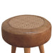 in3491 seagrass buffalo hide round nordic footstool