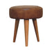 in3491 seagrass buffalo hide round nordic footstool