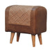 in3492 seagrass buffalo hide square nordic footstool