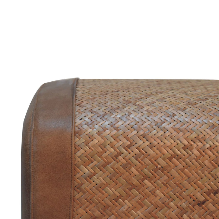 in3492 seagrass buffalo hide square nordic footstool