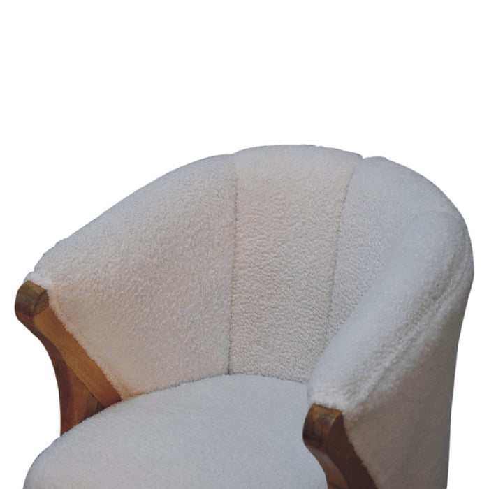 in3534 white boucle minimalistic chair