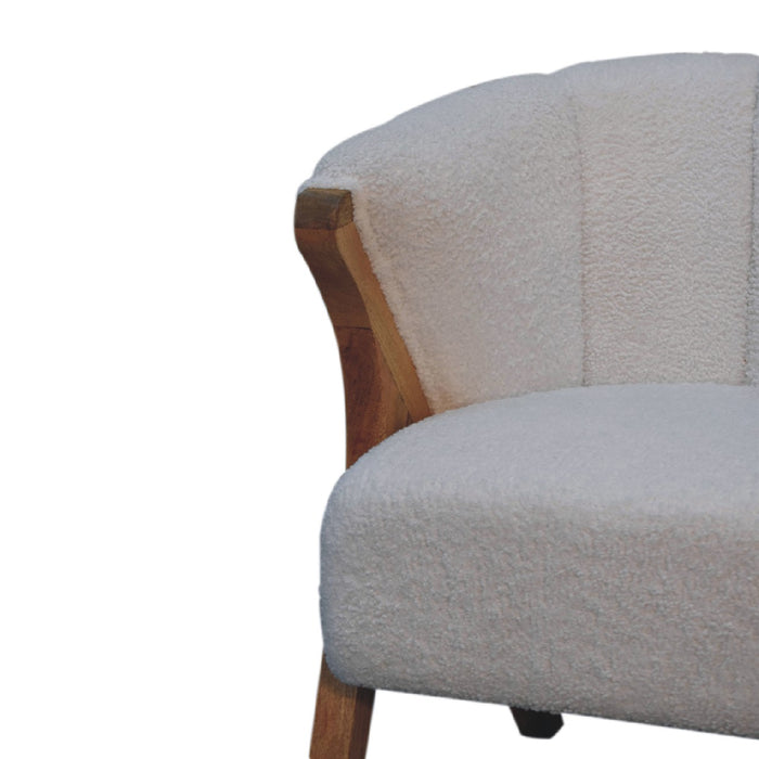 in3534 white boucle minimalistic chair