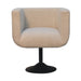 in3535 cream boucle black base swivel arm chair