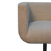 in3535 cream boucle black base swivel arm chair