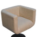 in3535 cream boucle black base swivel arm chair