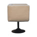 in3535 cream boucle black base swivel arm chair