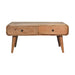 in3570 2 drawer curved oak ish coffee table