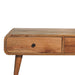 in3570 2 drawer curved oak ish coffee table