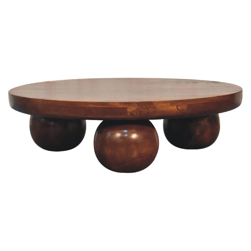 in3570 2 drawer curved oak ish coffee table