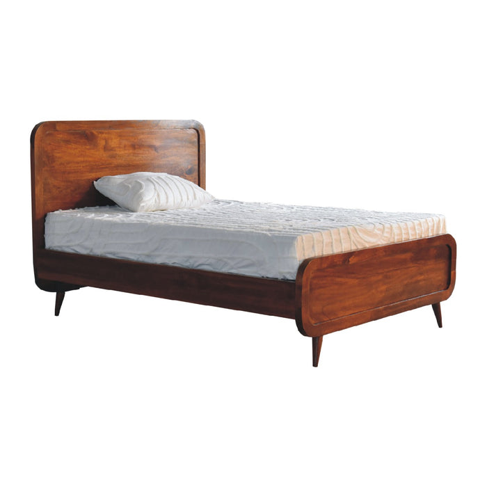 in3591 curved chestnut double bed