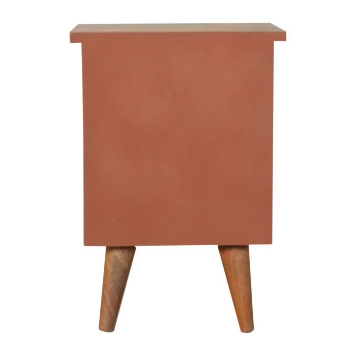 Brick Red Hand Painted Bedside-8