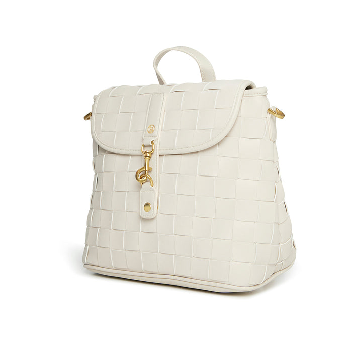 Rosie White Mini Vegan Backpack-2