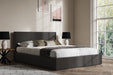 Madrid Faux Leather Ottoman Bed Grey - Double-0