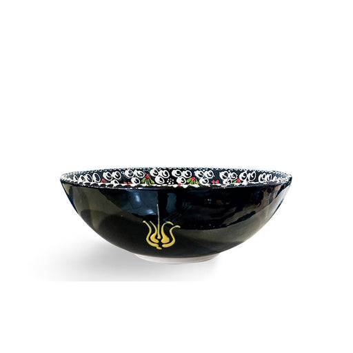 Handmade Ceramic Bowl Mexican Black 21cm-0