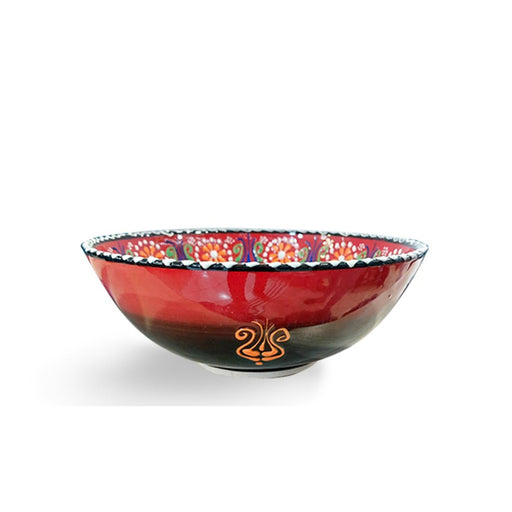 Handmade Ceramic Bowl Mexican Red to Black 21cm-0