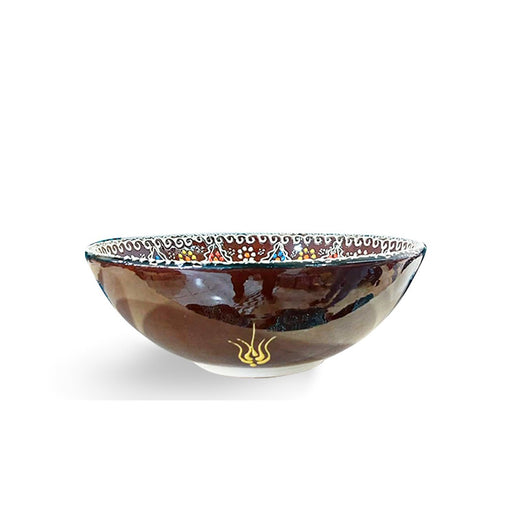 Handmade Ceramic Bowl Mexican Brown 21cm-0