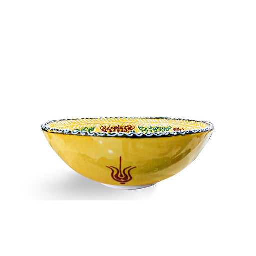 Handmade Ceramic Bowl Mexican Yellow 21cm-0