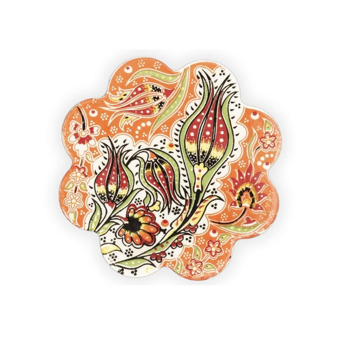 Ceramic Coaster Tulip Orange 10cm-0