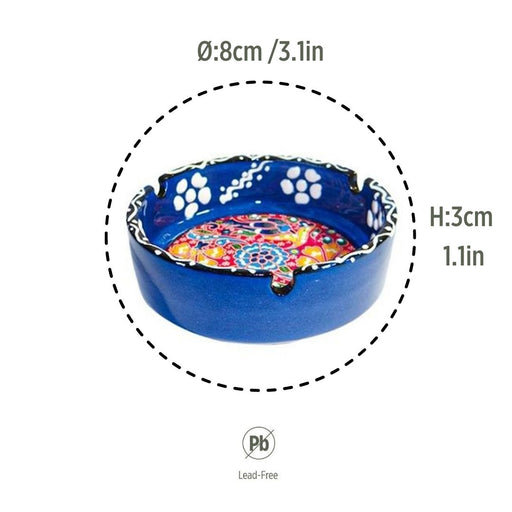 Ceramic Ashtray Tulip Blue 8cm-1