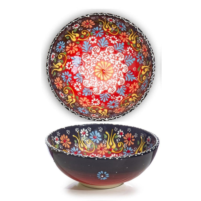 Handmade Ceramic Bowl Mexican Red 15cm-0