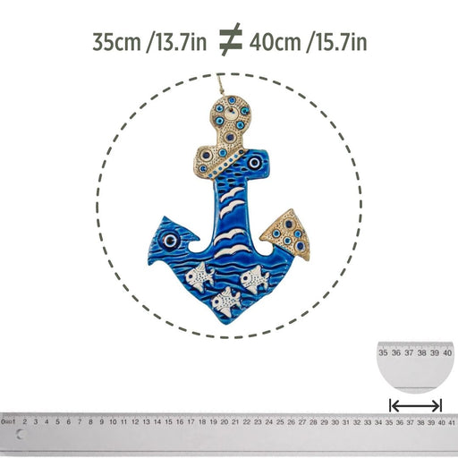 Handmade Ceramic Wall Decoration Anchor 35cm-1